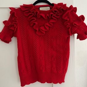 Gucci red wool sweater vest